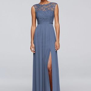 David’s Bridal F19328 Steel Blue